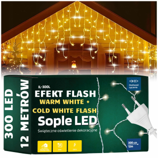 Svetelná clona Zolta cencúle 201 - 300 svetiel